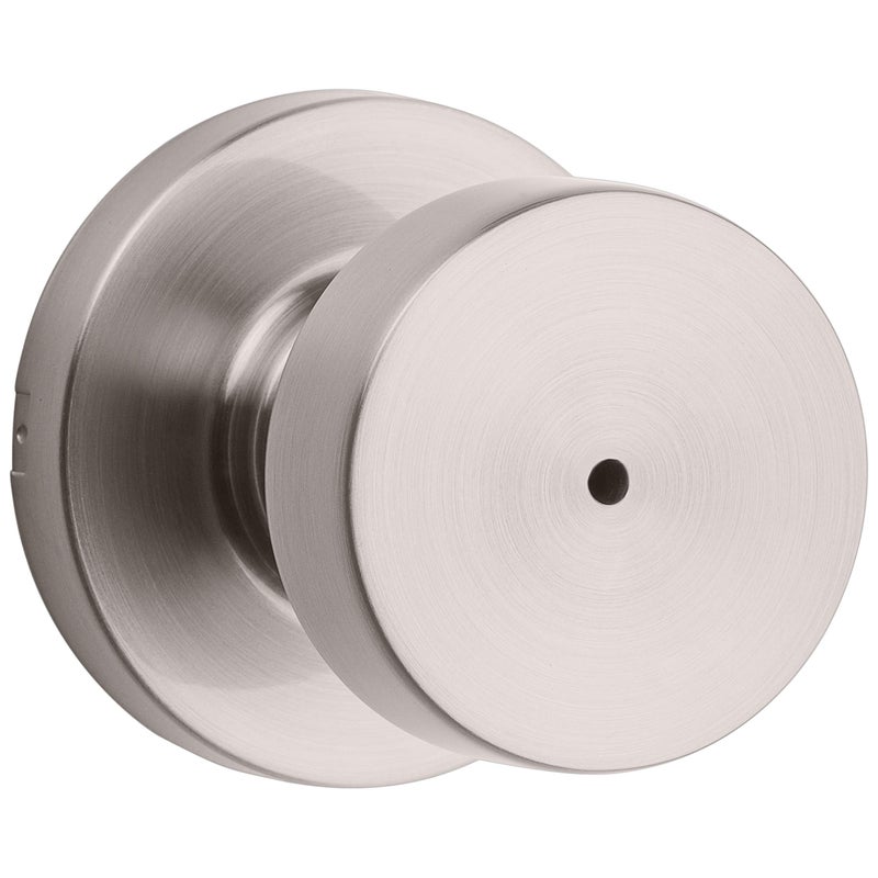 Kwikset Pismo Interior Privacy Door Knob with Lock  Door Handle For Bathroom and Bedroom  Satin Nickel Keyless Turn Lock Doorknob  with Microban Protection - Image 1
